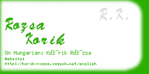 rozsa korik business card